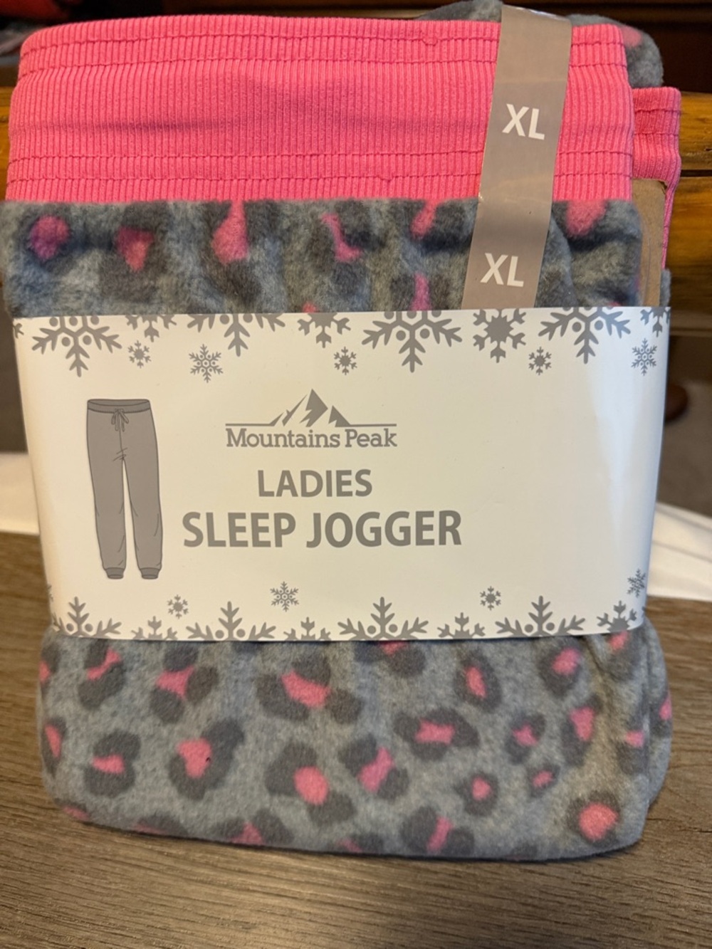 Ladies Pink & Gray Sleep Jogger - XL